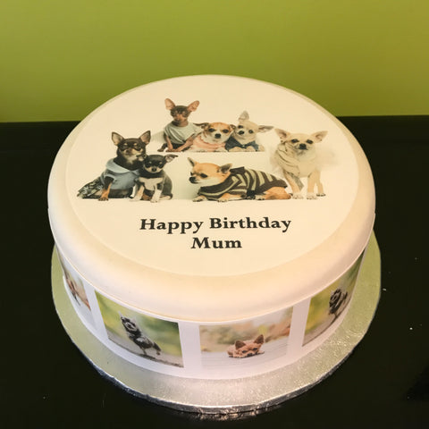 Chihuahua 01 Edible Icing Cake Topper or Ribbon
