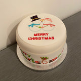 Christmas Cake Topper 29 - Snowman Kiss