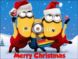 Christmas Minions Edible Icing Cake Topper 01