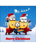 Christmas Minions Edible Icing Cake Topper 01