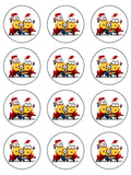 Christmas Minions Edible Icing Cake Topper 02