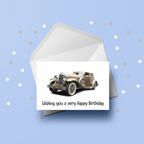 Classic Vintage Car Birthday Card 01