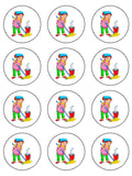 Cleaner 01 Edible Icing Cake Topper or Ribbon (Female)