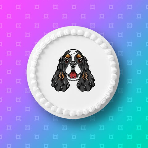 Cocker Spaniel Dog 02 Edible Icing Cake Topper or Ribbon