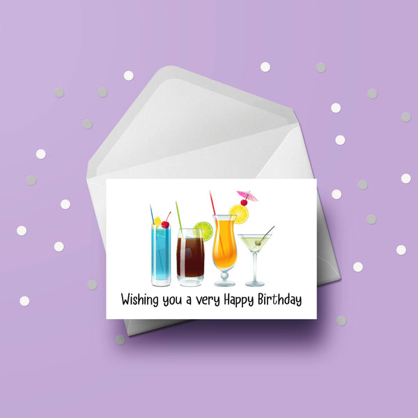 Cocktails Birthday Card 01