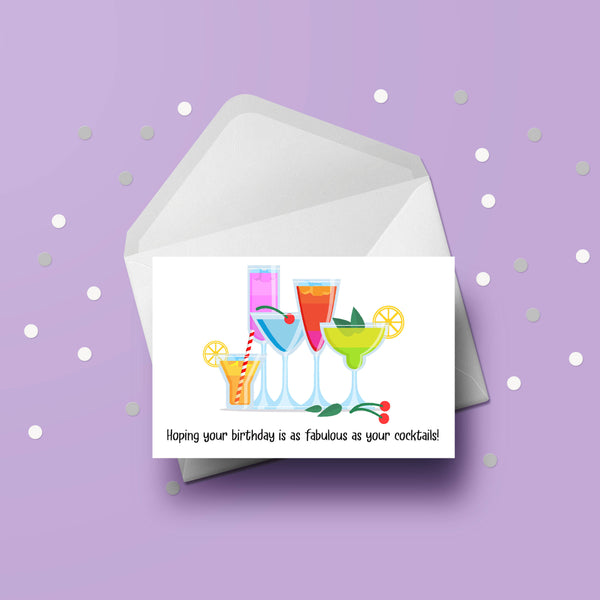 Cocktails Birthday Card 02