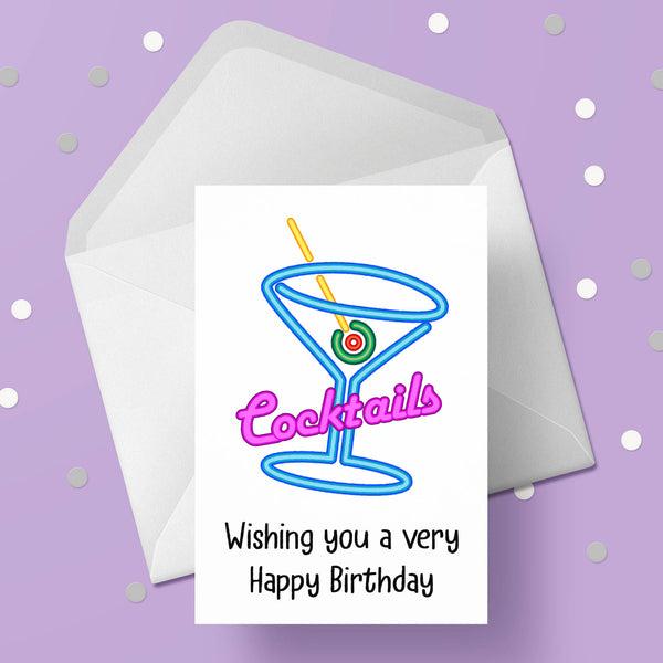 Cocktails Birthday Card 03