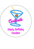 Cocktails 03 Edible Icing Cake Topper or Ribbon