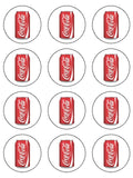 Coke Can Edible Icing Cake Topper or Ribbon