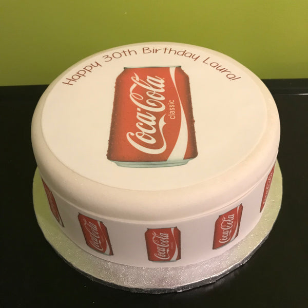 Coke Can Edible Icing Cake Topper or Ribbon
