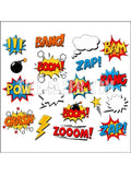 Comic Book Words Edible Icing Cake Topper