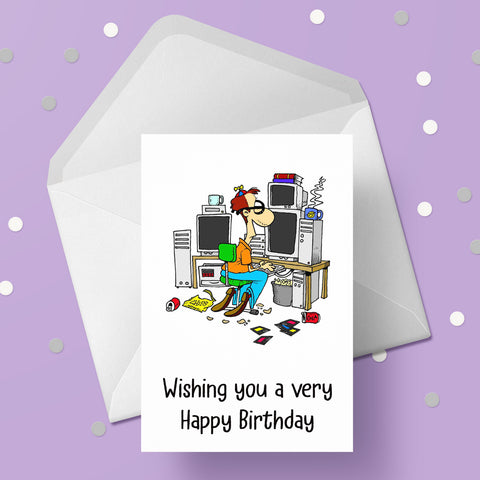 Computer Birthday Card 04