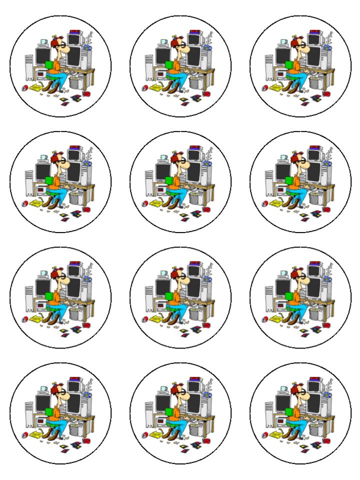 IT Computer Theme Edible Icing Cake Topper 04 – the caker online