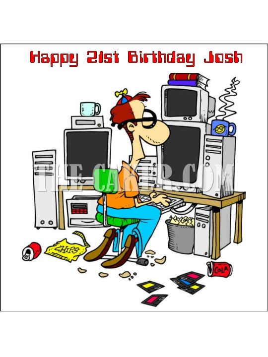 IT Computer Theme Edible Icing Cake Topper 04 – the caker online