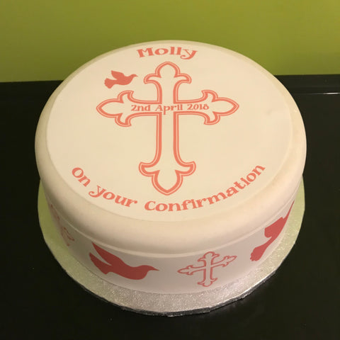 Confirmation 01 Edible Icing Cake Topper or Ribbon