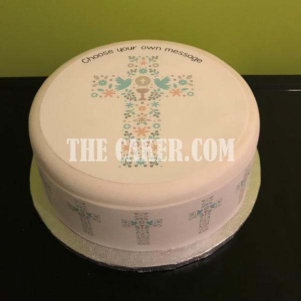 Confirmation Edible Icing Cake Topper 05 - The Cross