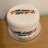 Congratulations 02 Edible Icing Cake Topper or Ribbon