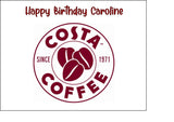Costa Coffee Logo Edible Icing Cake Topper or Ribbon