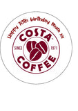 Costa Coffee Logo Edible Icing Cake Topper or Ribbon