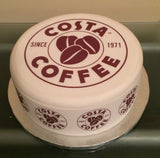 Costa Coffee Logo Edible Icing Cake Topper or Ribbon