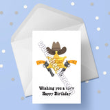Cowboy Sheriff Hat & Badge Birthday Card