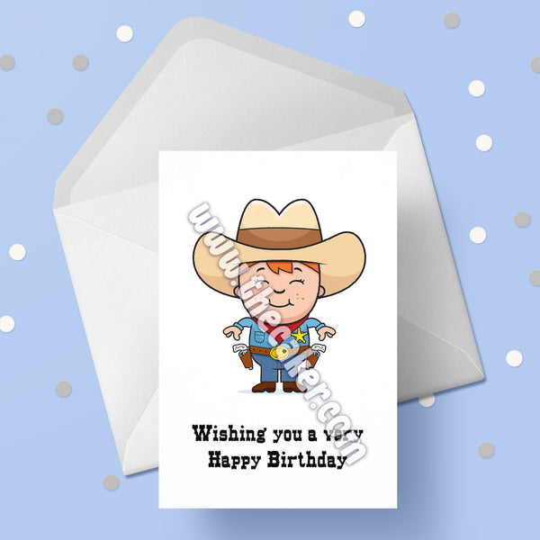Cowboy Sheriff Birthday Card