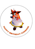 Crash Bandicoot 02 Edible Icing Cake Topper or Ribbon