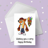 Crash Bandicoot 01 Edible Icing Cake Topper or Ribbon