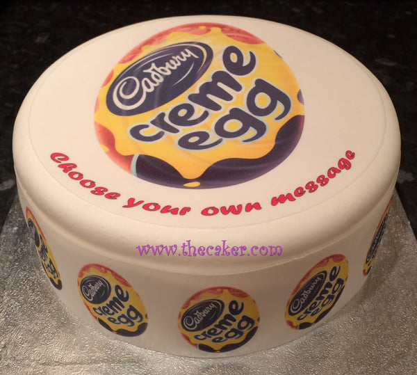 Creme Egg Edible Icing Cake Topper or Ribbon