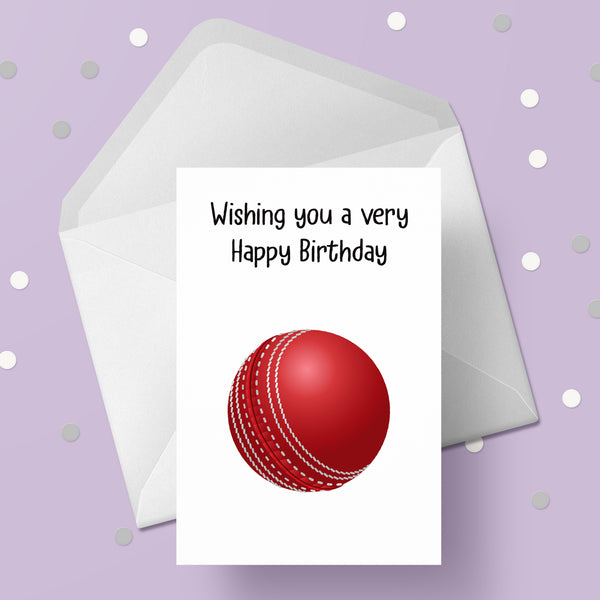Cricket Ball Birthday Card