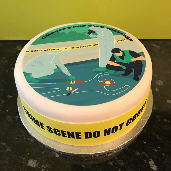 Crime Scene Forensics Edible Icing Cake Topper 01