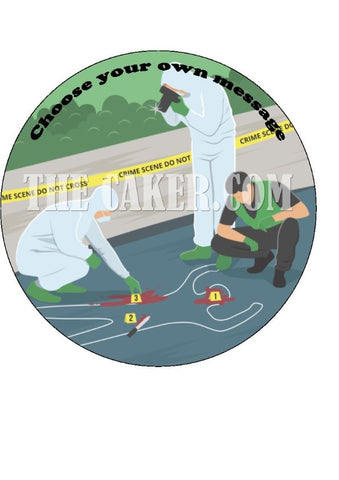 Crime Scene Forensics 01 Edible Icing Cake Topper or Ribbon