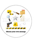 Crime Scene Forensics 02 Edible Icing Cake Topper or Ribbon