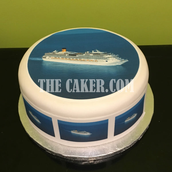 Cruise Ship Edible Icing Cake  01