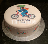 Bicycle Edible Icing Cake Topper 04 - Boy on Bike