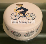 Bicycle Edible Icing Cake Topper 06 - Male on Bike