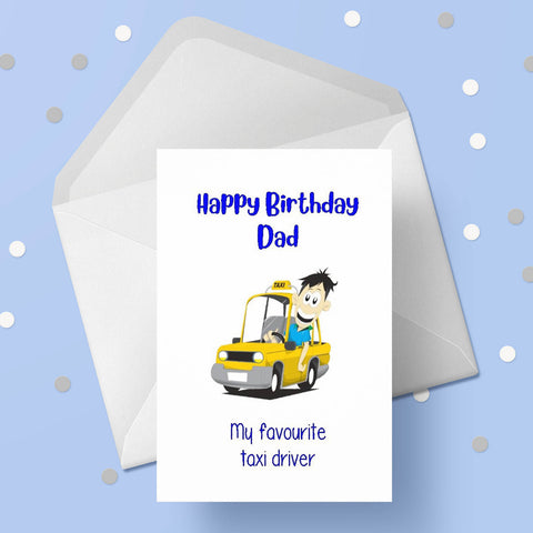 Birthday Card for Dad 11 - Funny Taxi Driver