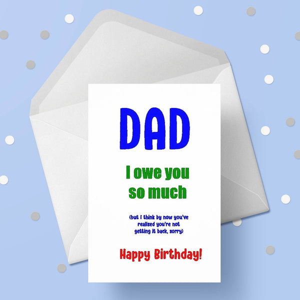 Dad Birthday Card 15 - Funny IOU