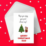 Christmas Card for Dad - Funny after dinner nap