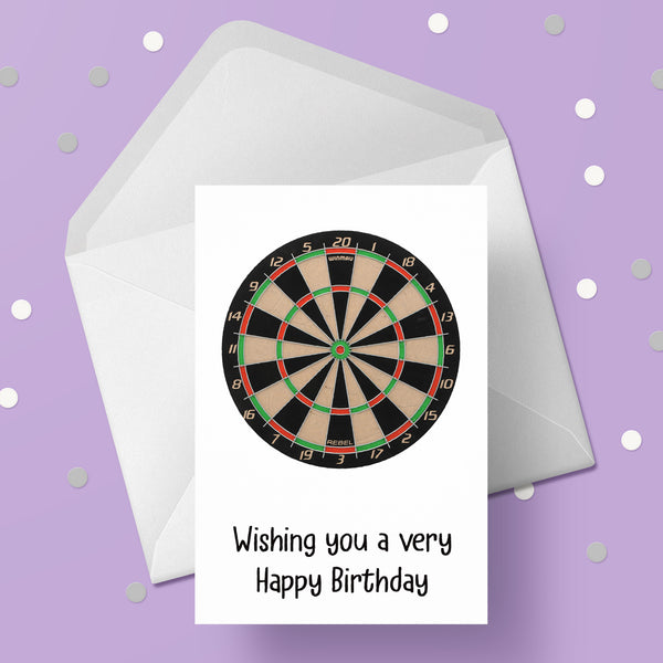 Dart Board Birthday Card 01 - Darts Card