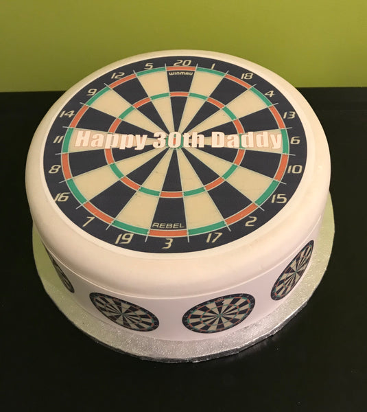 Dartboard Dart Board Darts Edible Icing Cake Topper 01