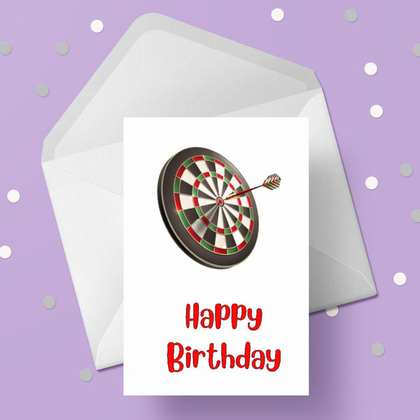 Dart Board Birthday Card 02 - Dartboard Card