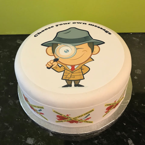 Police Detective Edible Icing Cake Topper or Ribbon