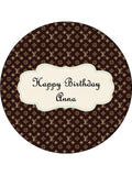 Designer Logo Edible Icing Cake Topper 02