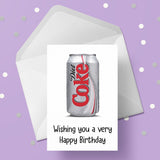 Diet Coke Can Birthday Card