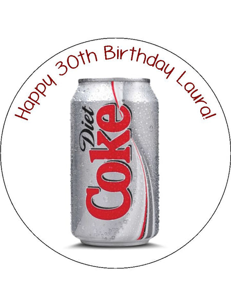 Diet Coke Can Edible Icing Cake Topper