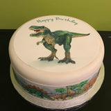 Dinosaur 02 Edible Icing Cake Topper - T Rex Dinosaur Topper