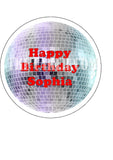 Disco Ball Edible Icing Cake Topper