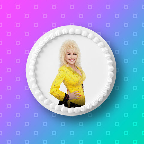 Dolly Parton 02 Edible Icing Cake Topper or Ribbon