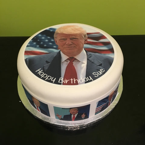 Donald Trump 01 Edible Icing Cake Topper or Ribbon